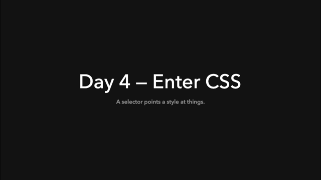 Opening slide: Enter CSS