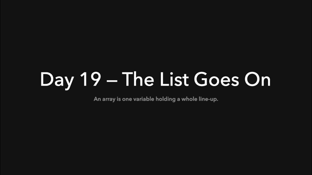 Opening slide: The List Goes On