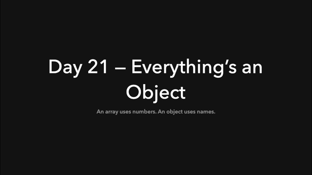 Opening slide: Everything's an Object